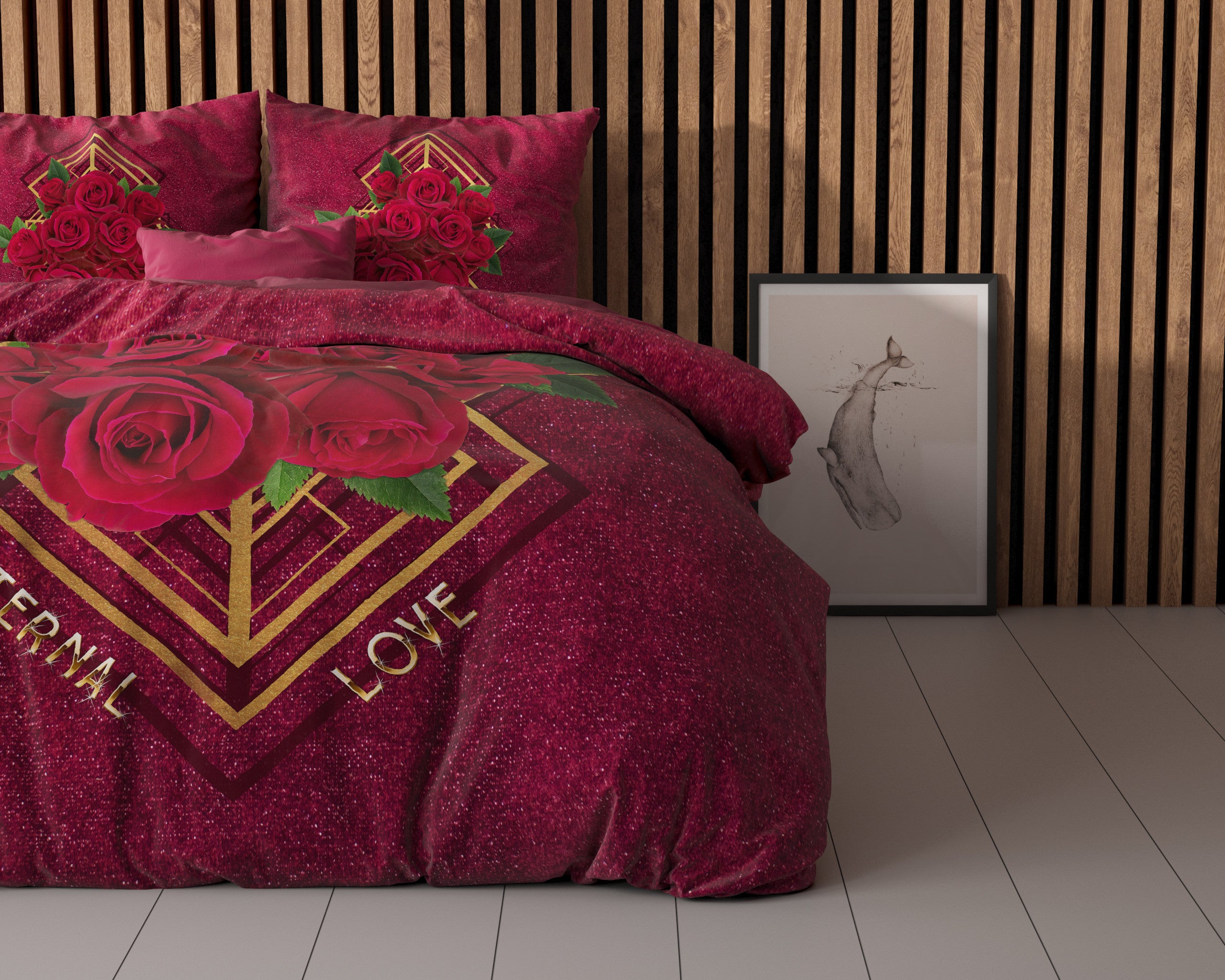 NordDream Essentials Eternal Love pussilakana 200x200/220 punainen