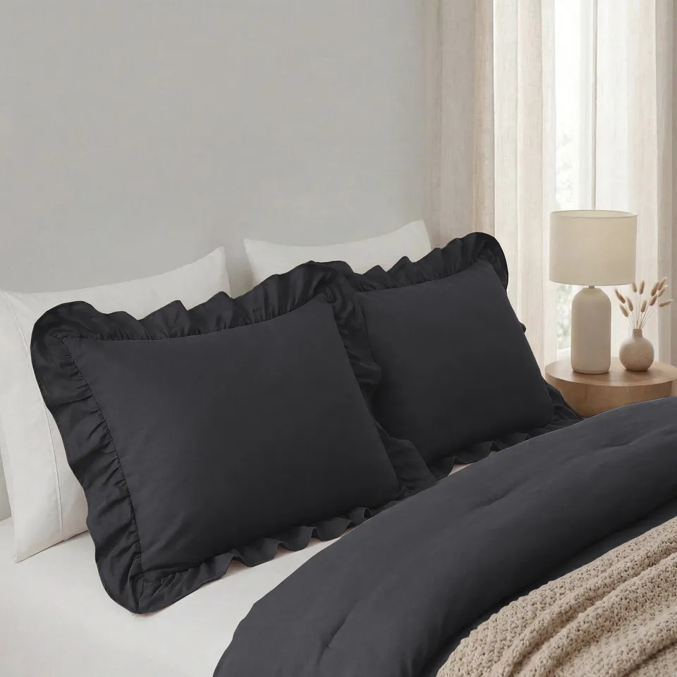 NordSleeps NordDream Lazy Ruffles tyynyliina antrasiitti 2-pack