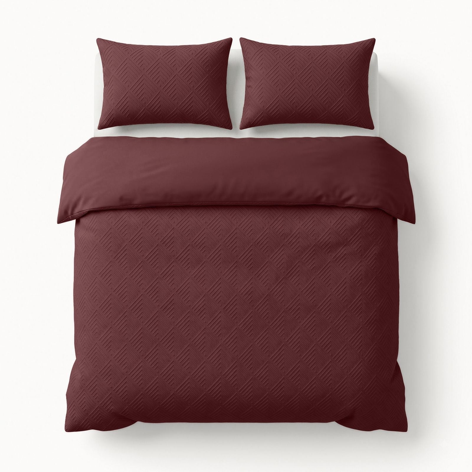NordDream Embossed Modern Geo 3D pussilakana 140x200/220 bordeaux
