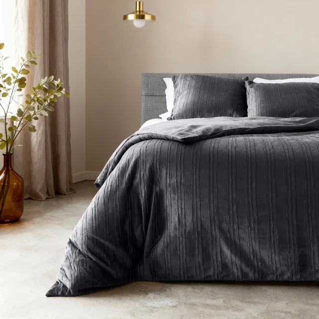 NordDream Velvet Lining pussilakana 240x200 musta sametti
