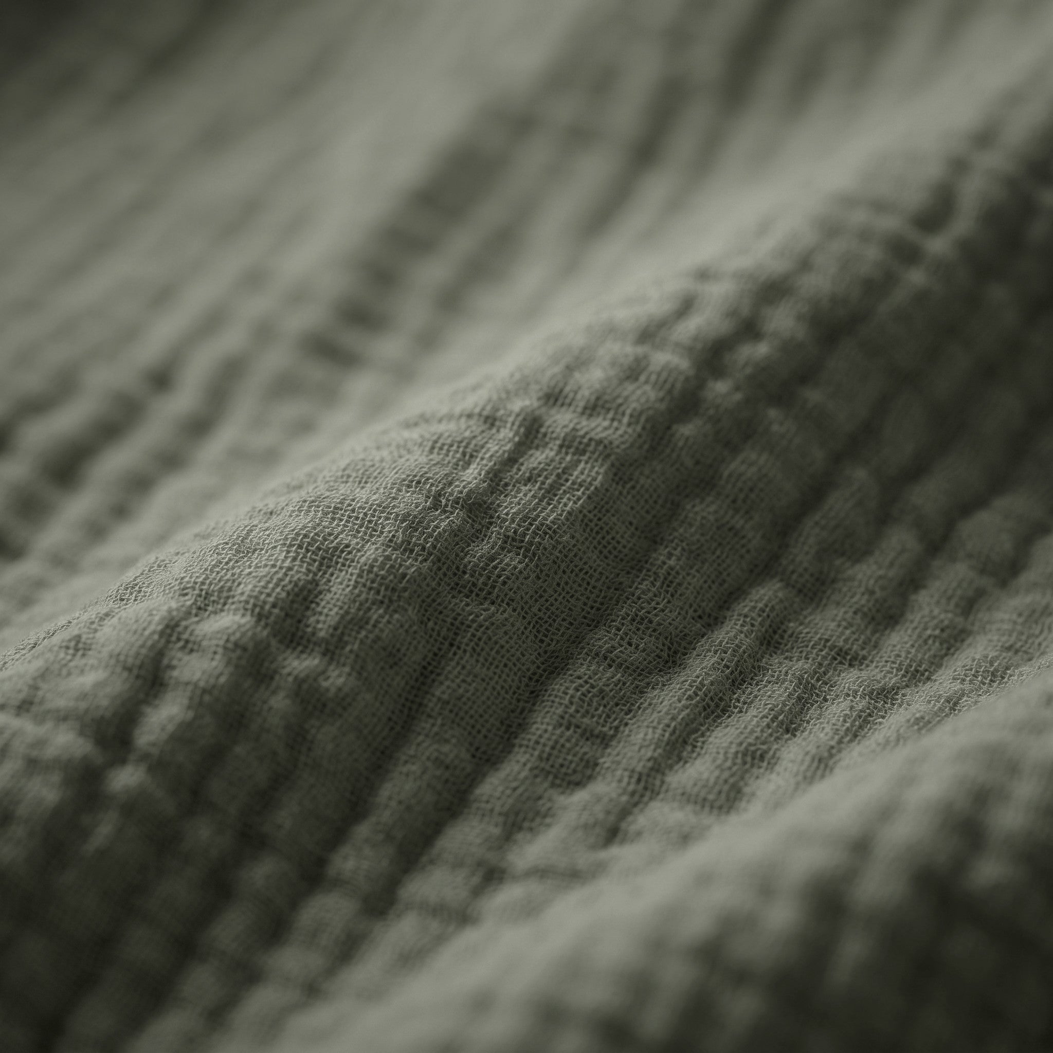 NordDream Mousseline pussilakana sammaleenvihreä 140x220 puuvilla