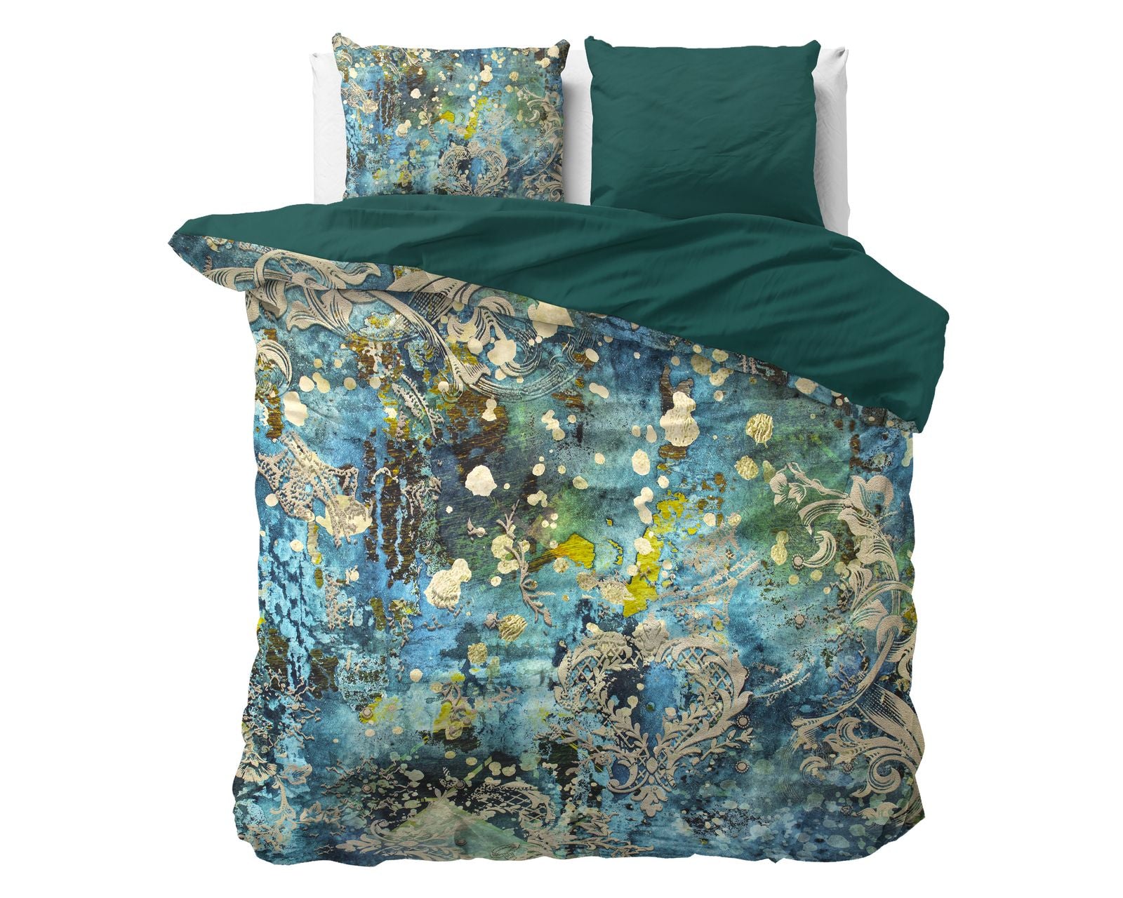 NordDream Wild Satijn pussilakana 140x200 Ocean Drops Blue