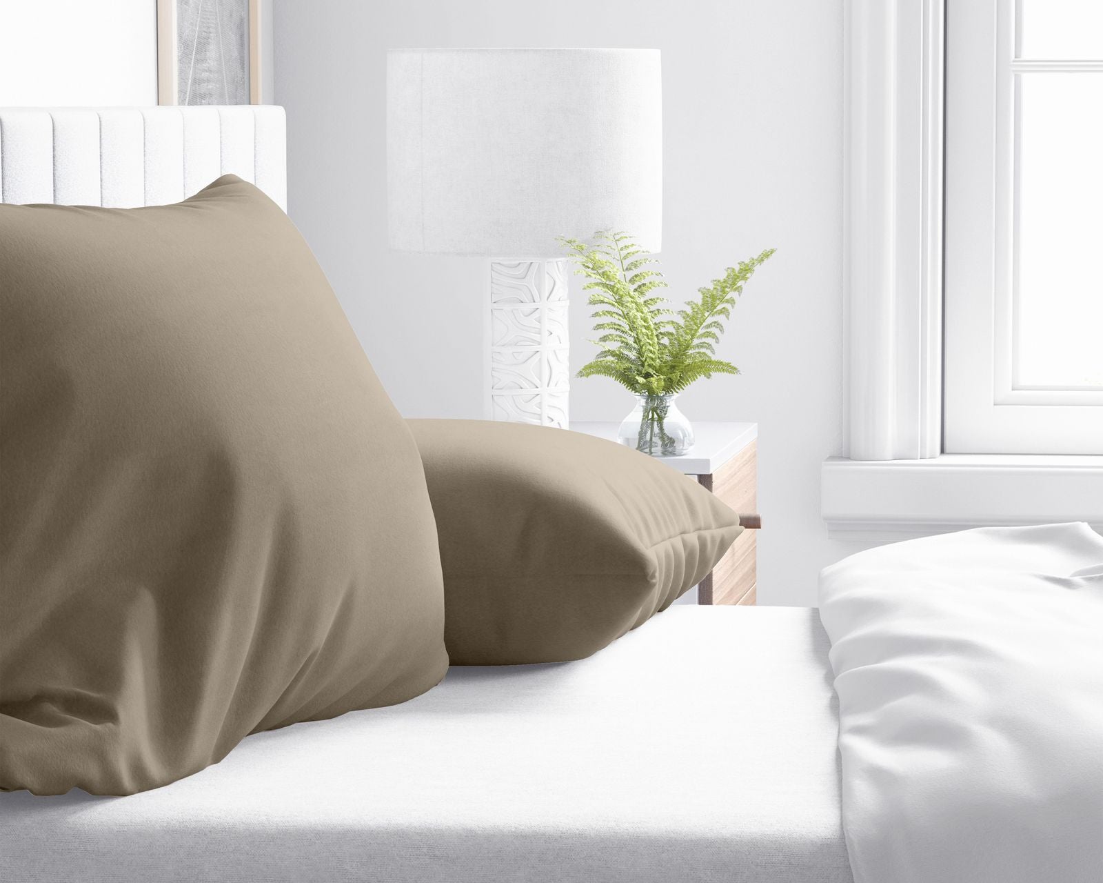 NordDream Flanelli tyynyliinat taupe 60x70 2kpl 160gsm