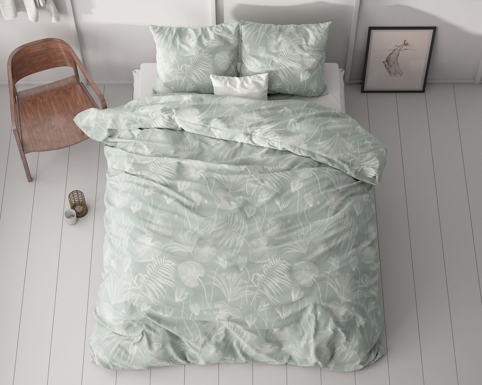 NordDream Classy Delight pussilakana vihreä 200x220 cm mikrokuid