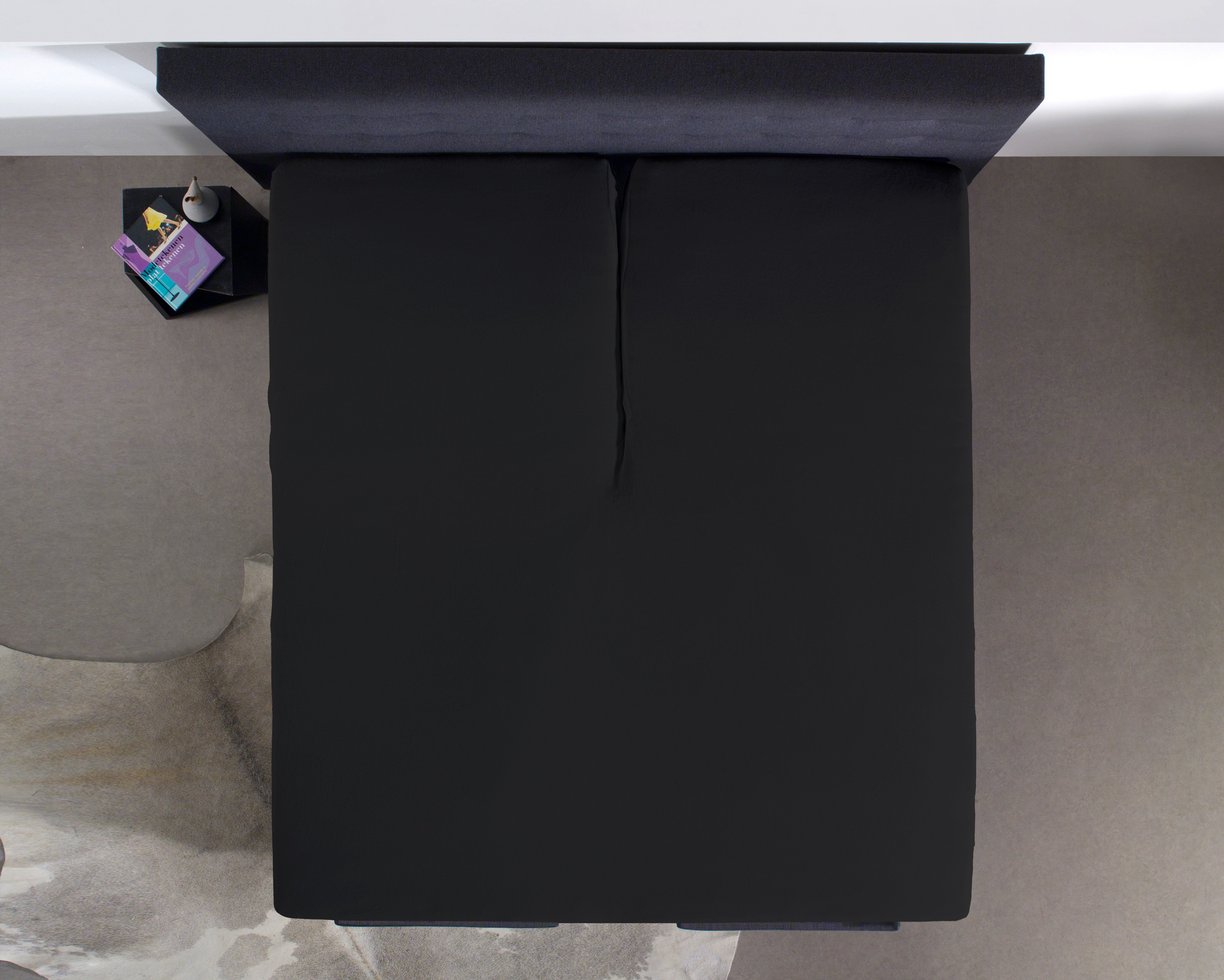 NordDream Puuvilla splittopper-aluslakana 180x200 musta