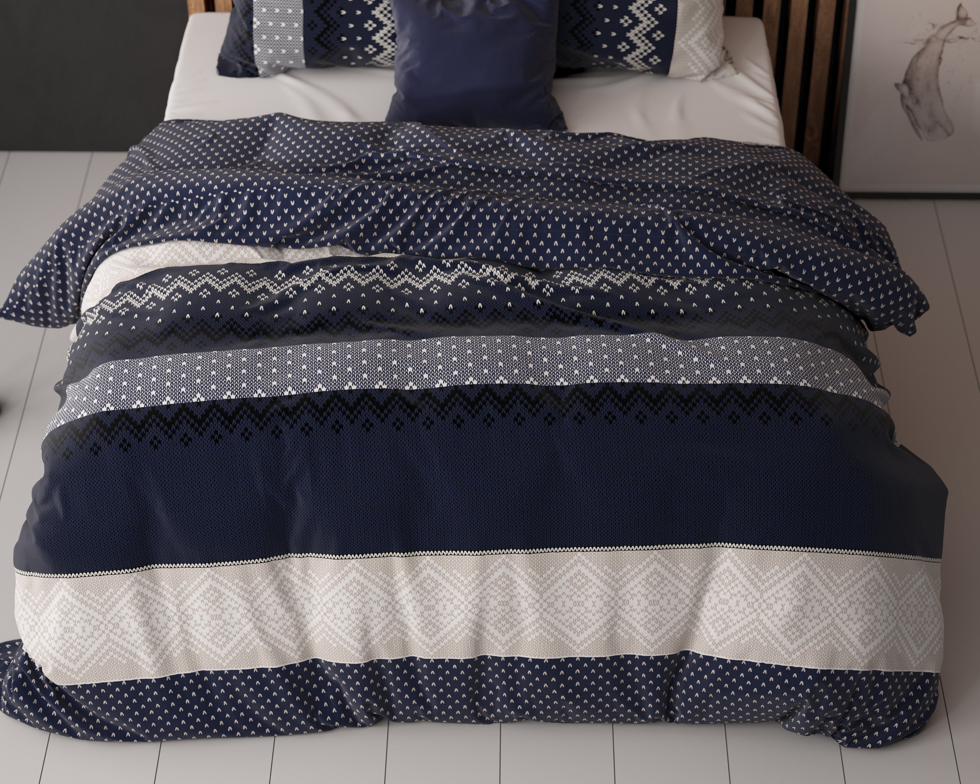 NordDream Elegance Elisabeth Navy pussilakana 200x220 silitysvapaa