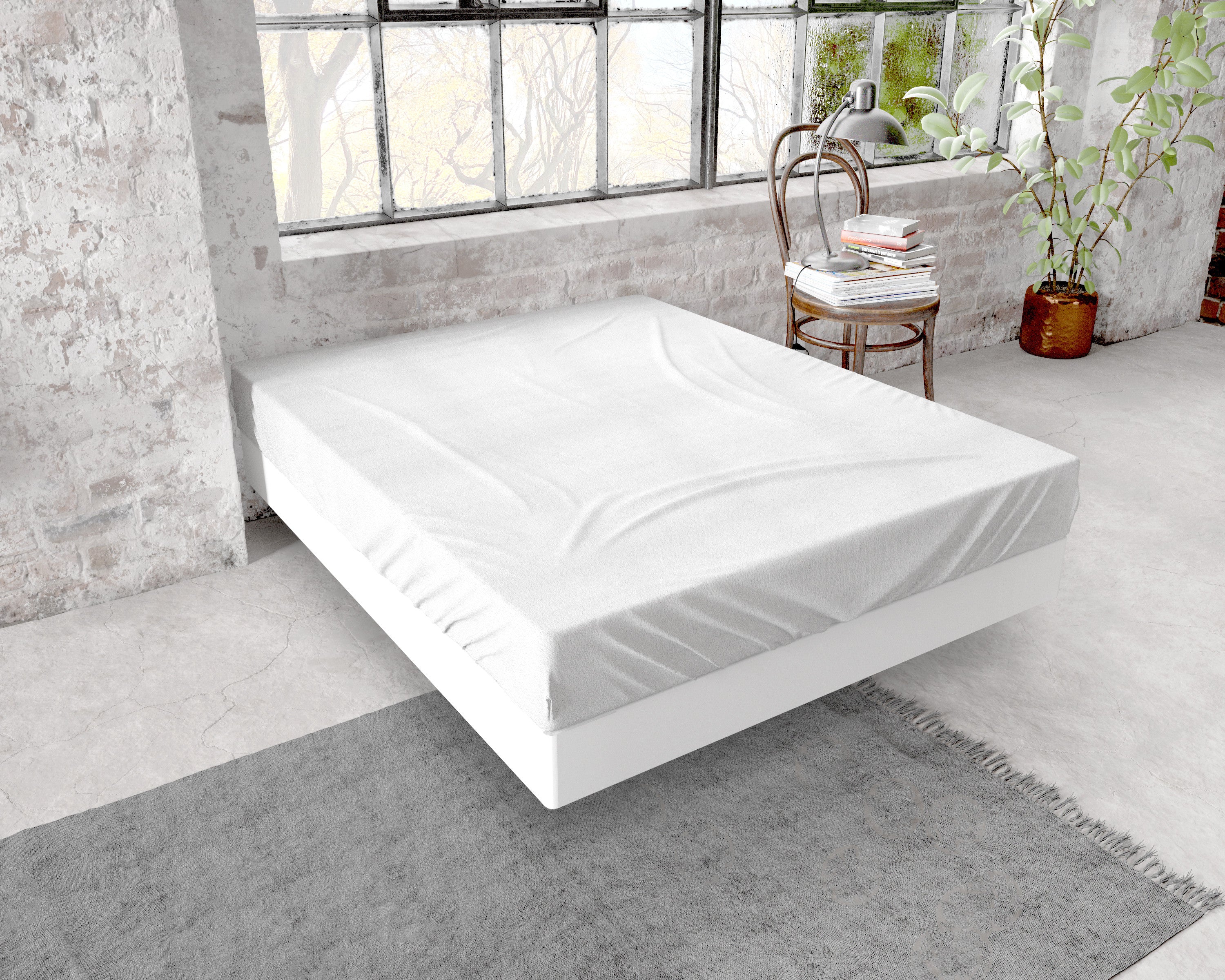 NordDream Flanel Premium muotoonommeltu lakana valkoinen 160x200