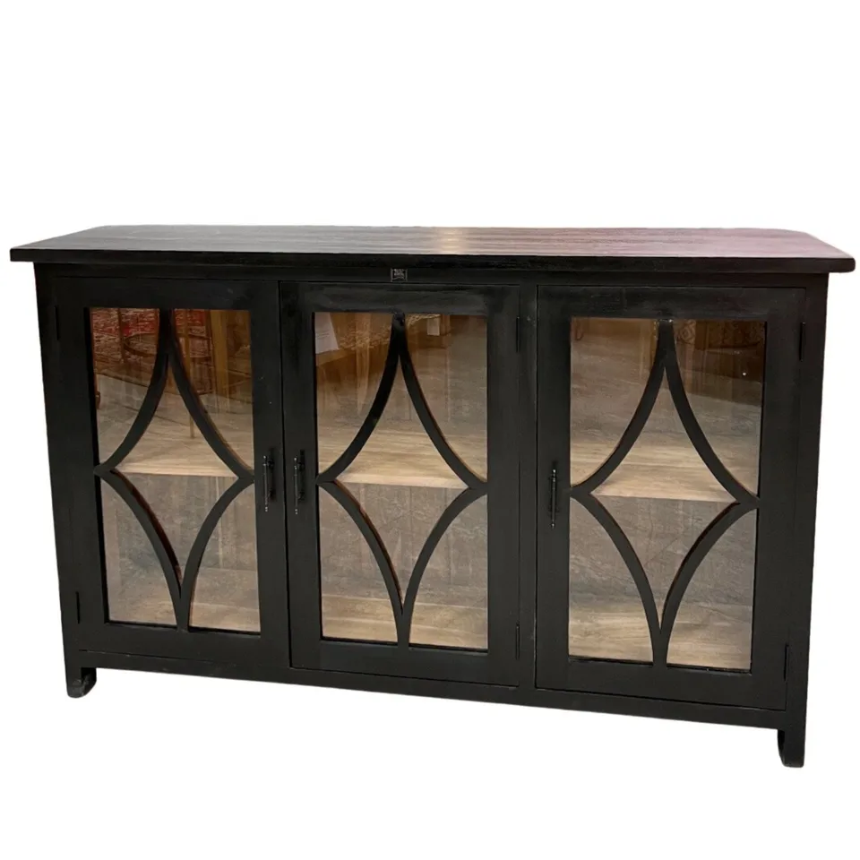 Sasus Verona vitriinisenkki 150 cm musta tiikki