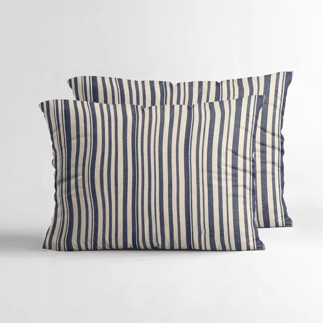 NordDream Lazy Stripy tyynyliinat 60x70 beige-sininen 2-pack