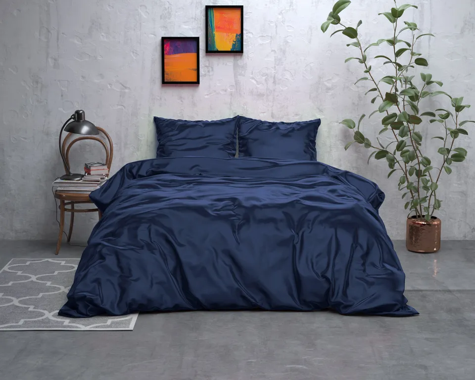 NordDream Beauty Skin Care pussilakana Navy 200x200 satiini