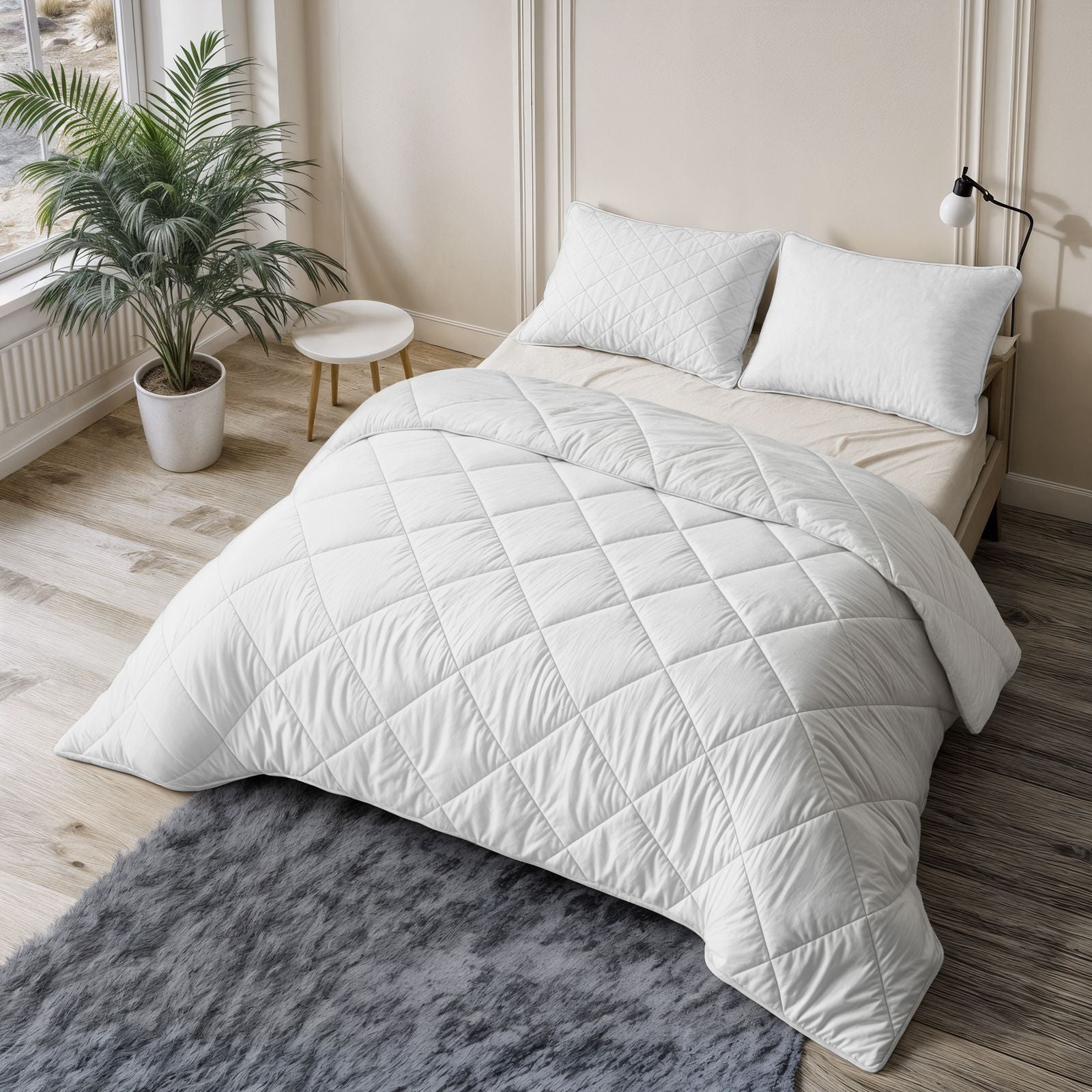 NordDream Lazy pestävä pussipeitto 240x200 beige tyynyliinoilla
