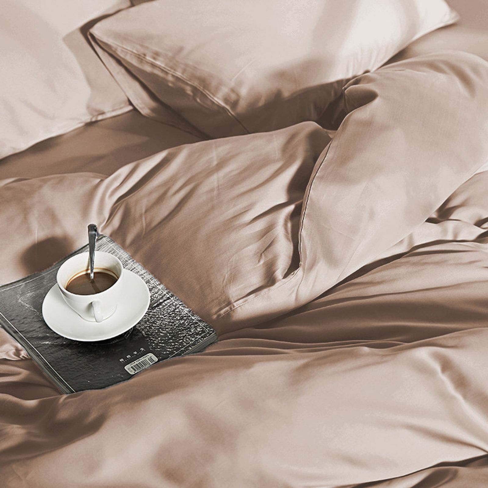 NordDream Bamboo pussilakana 140x200/220 taupe silkkinen
