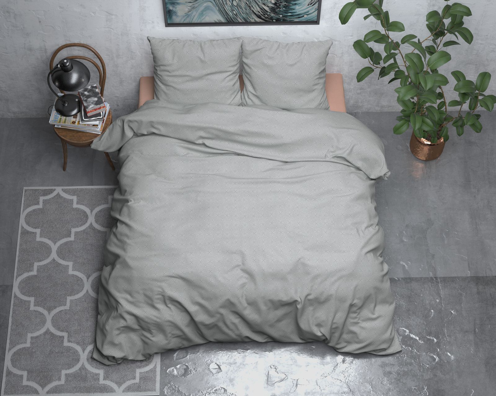 NordDream Flanel Jason harmaa pussilakana 140x200 lämmin