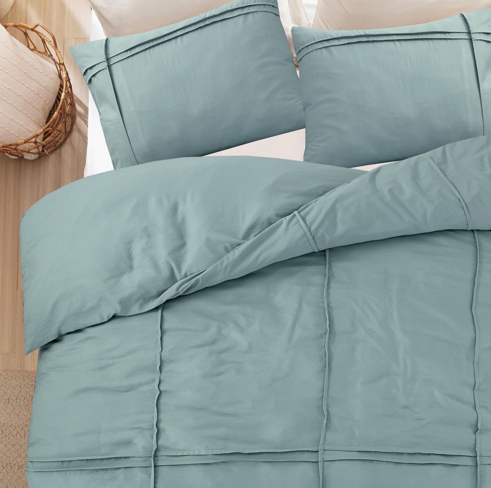 NordDream Fresh Washed Tufted pussilakana vihreä mikrokuitu