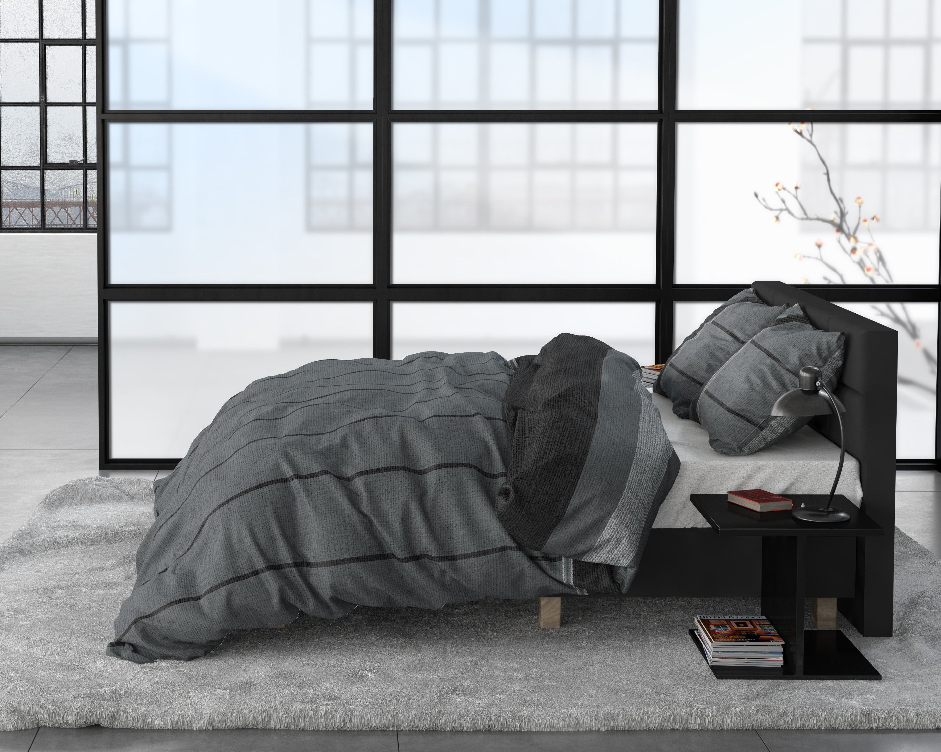 NordDream Flanel Kees pussilakana 240x200 antrasiitti lämmin