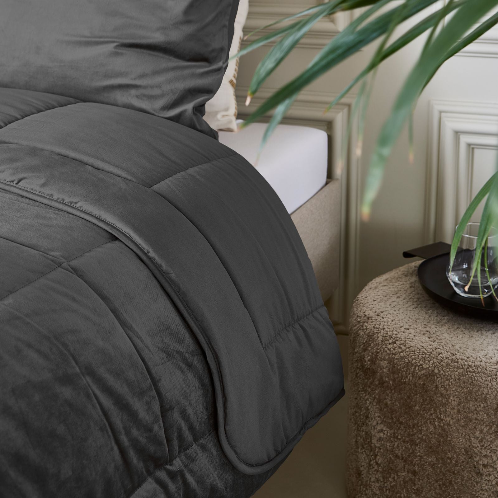 NordDream Lazy Velvet peitto ilman pussilakanaa 240x200 antrasiitti