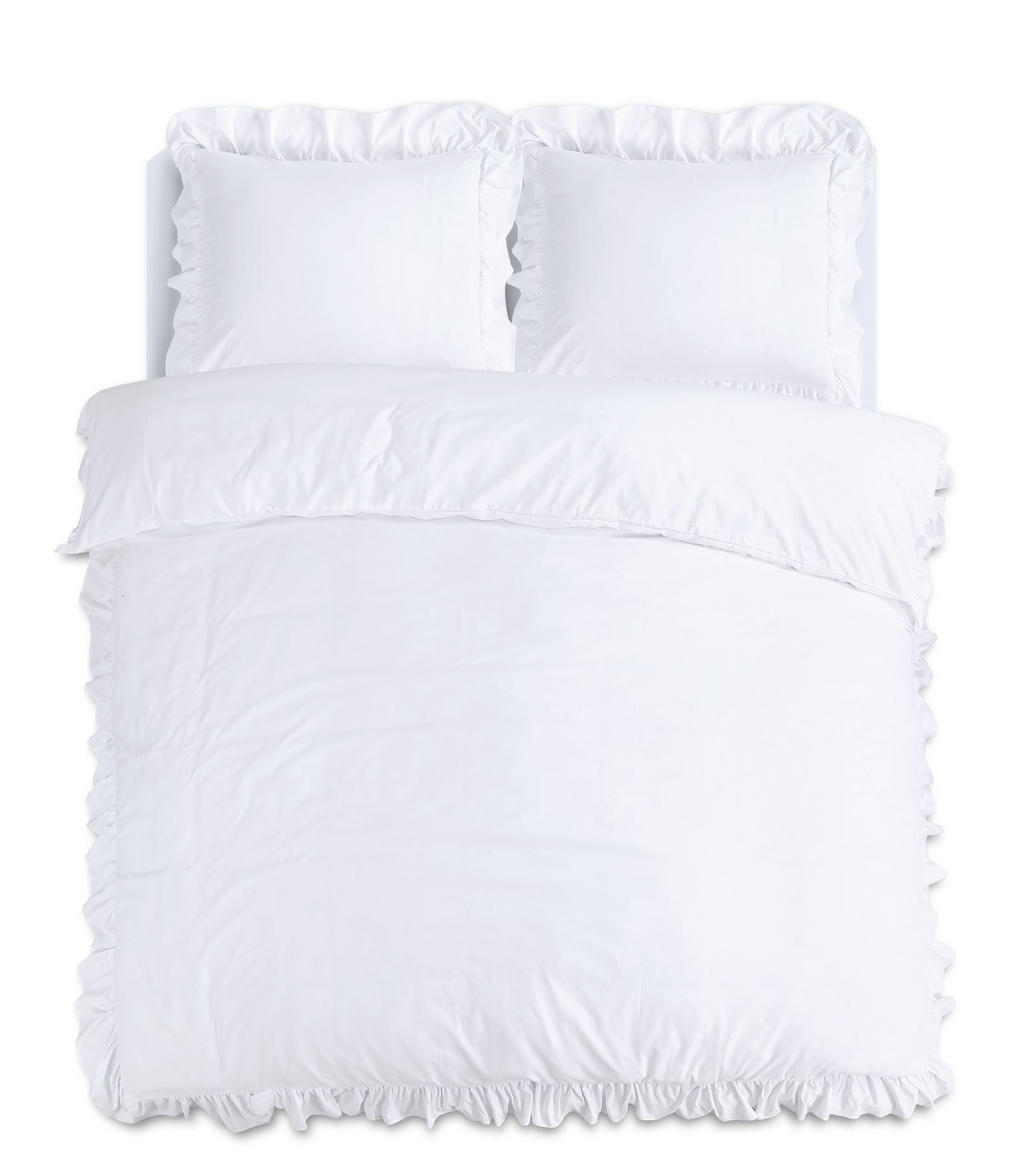 NordSleeps NordDream Fresh Ruffles pussilakana valkoinen mikrokuitu