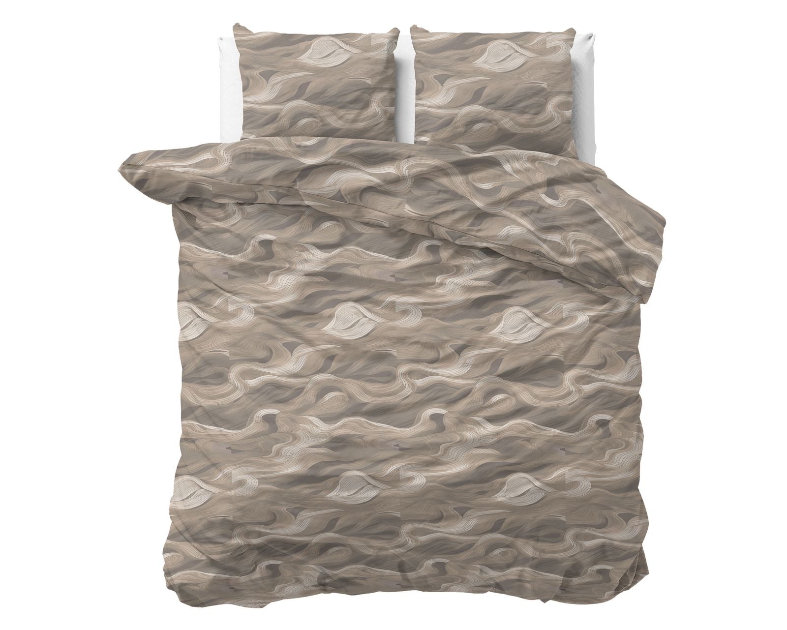 NordDream Pure Whirl Taupe pussilakana 200x220 puuvilla