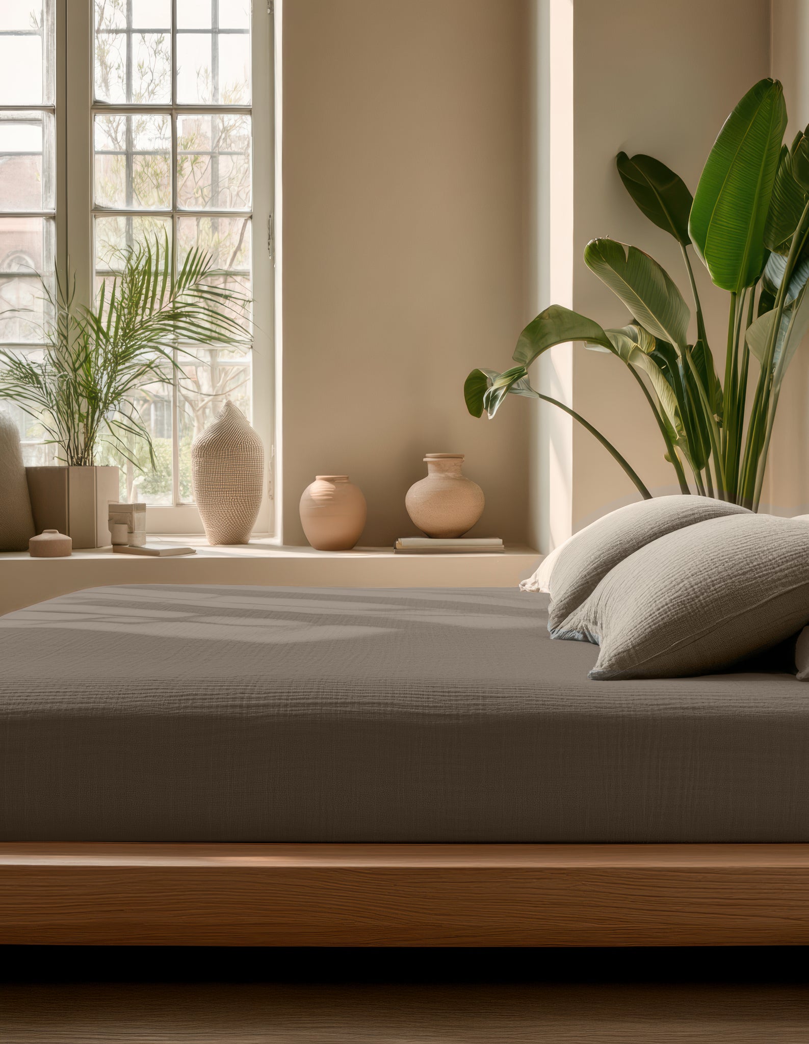 NordDream Mousseline aluslakana taupe musliini