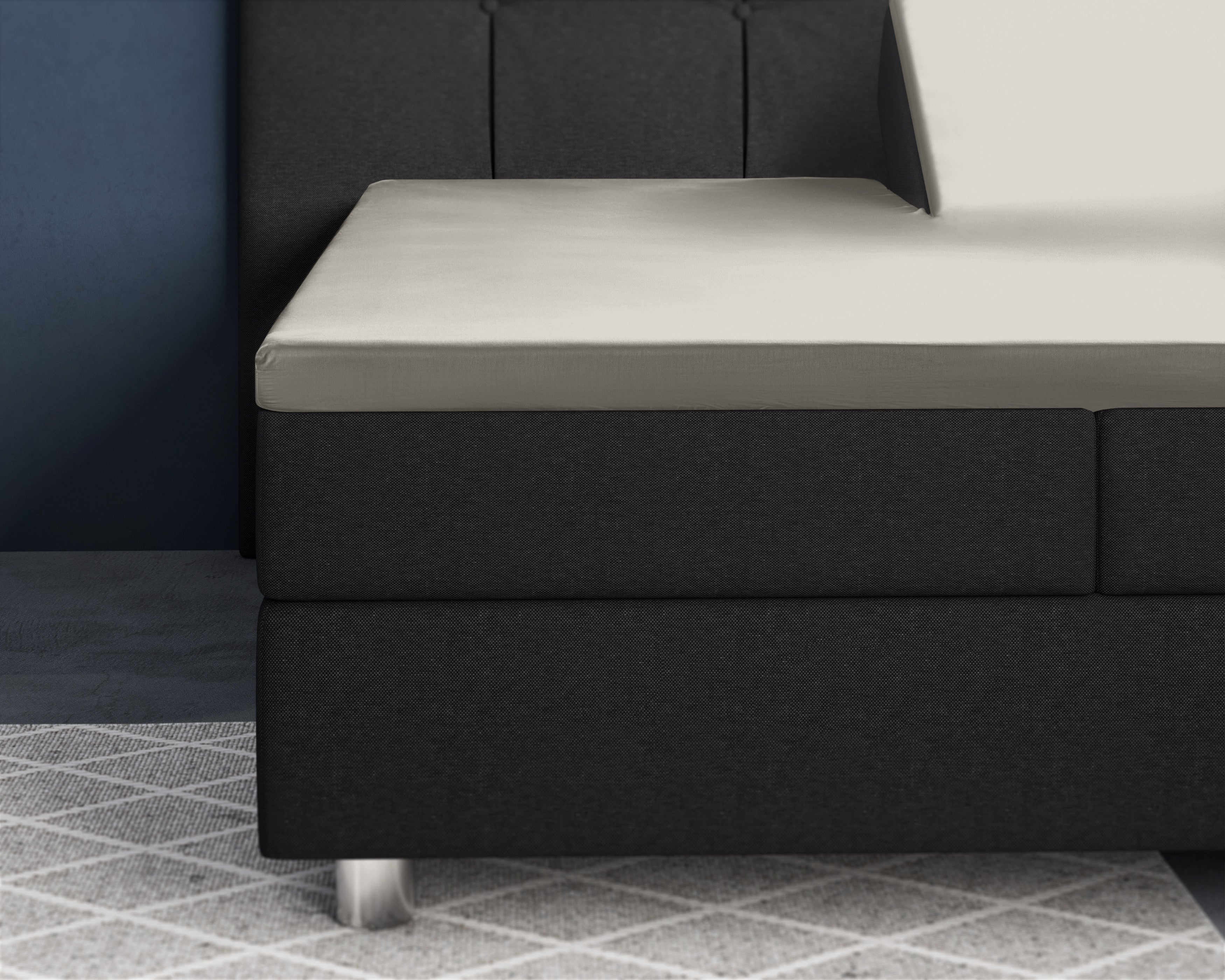 NordDream Satiini split-aluslakana kerma 180x200 cm 15cm
