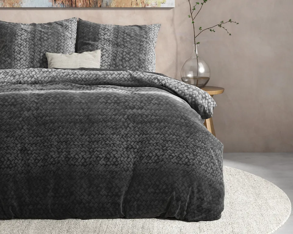 NordDream Flanel Gradient Knits pussilakana 240x220 harmaa