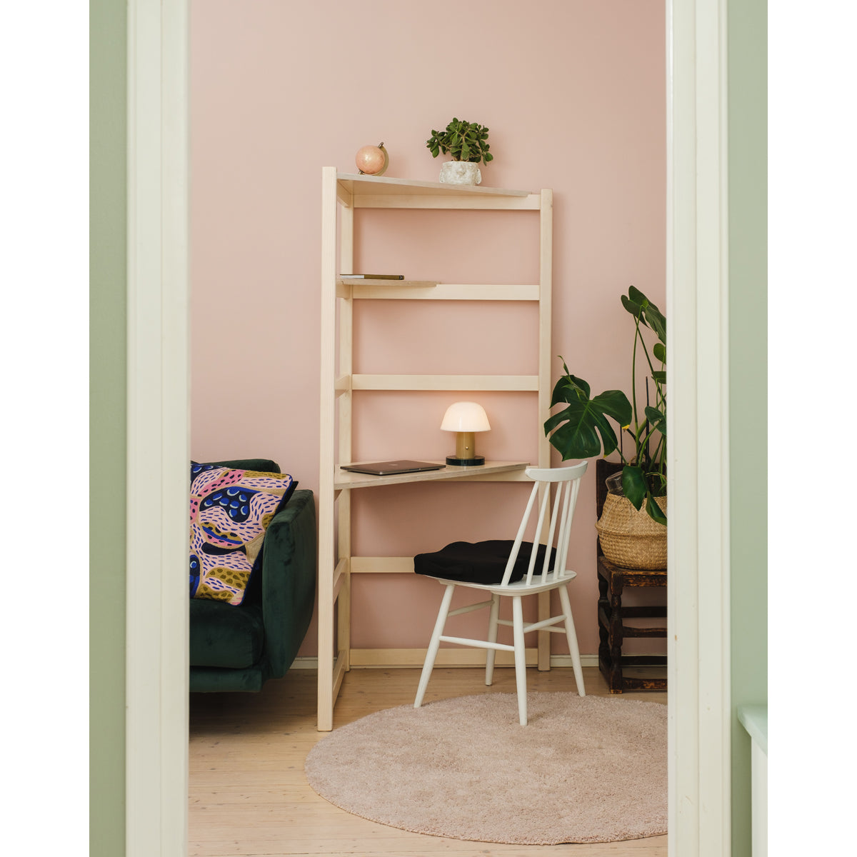 Hima Corner työpiste hylly Natural Birch koivu