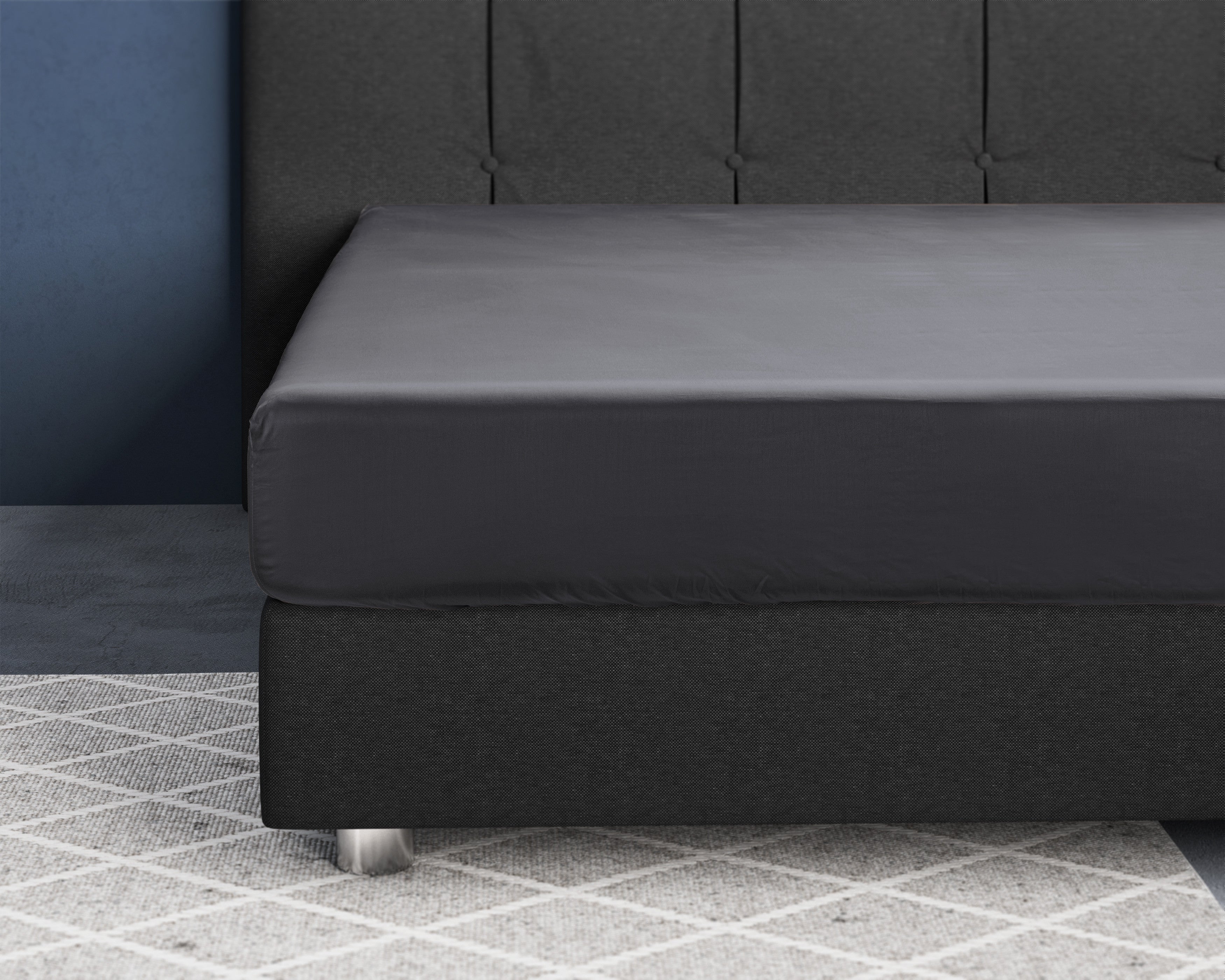 NordDream Satiini aluslakana 180x200 antrasiitti puuvilla