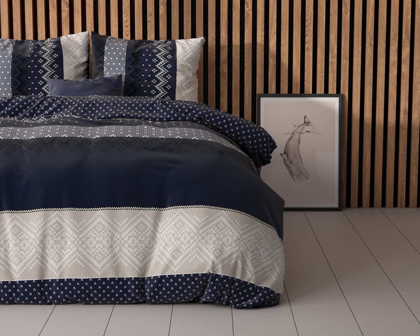 NordDream Elegance Elisabeth Navy pussilakana 200x220 silitysvapaa