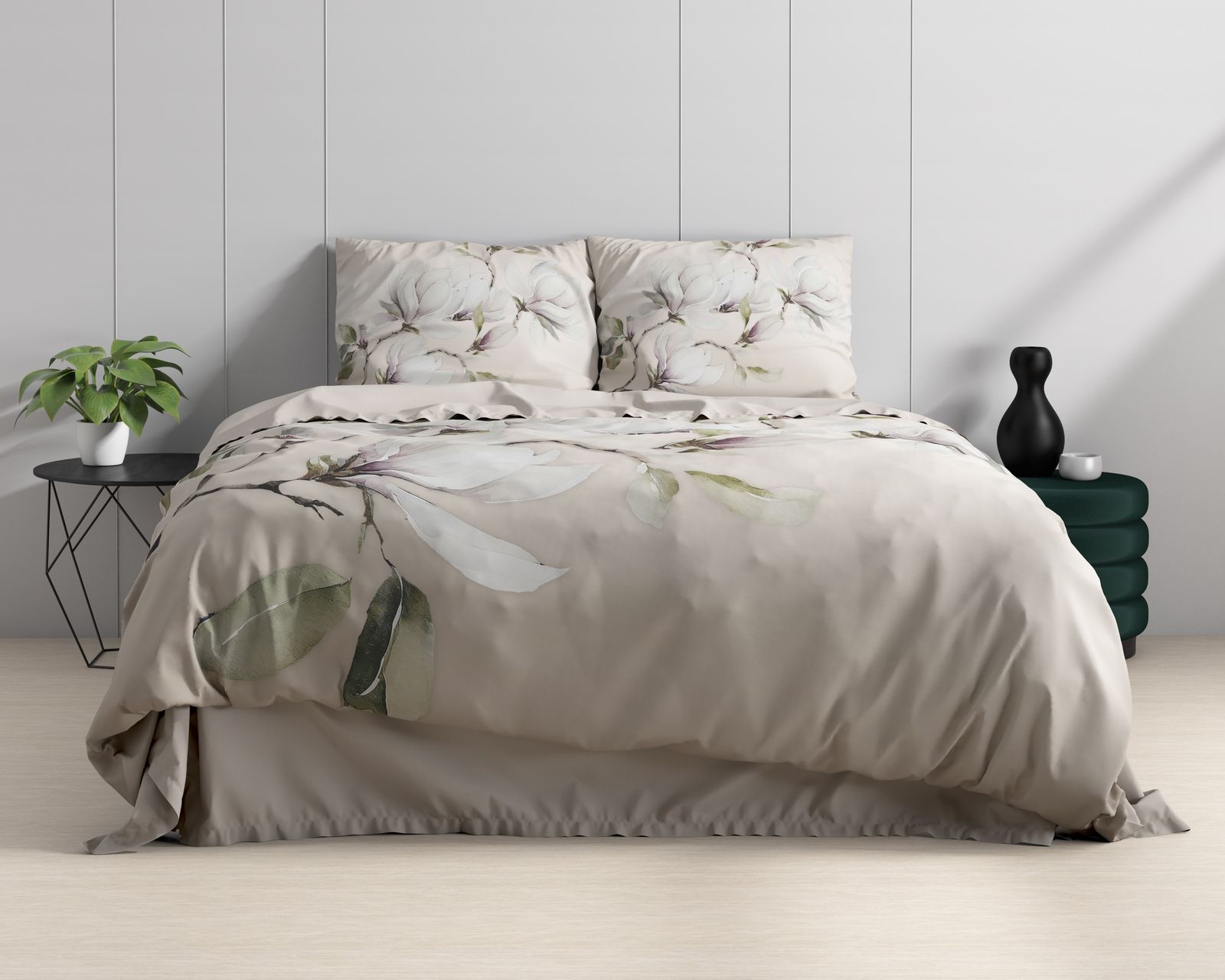 NordDream Wild Satijn Magnolo pussilakana 240x200/220 valkoinen satiini