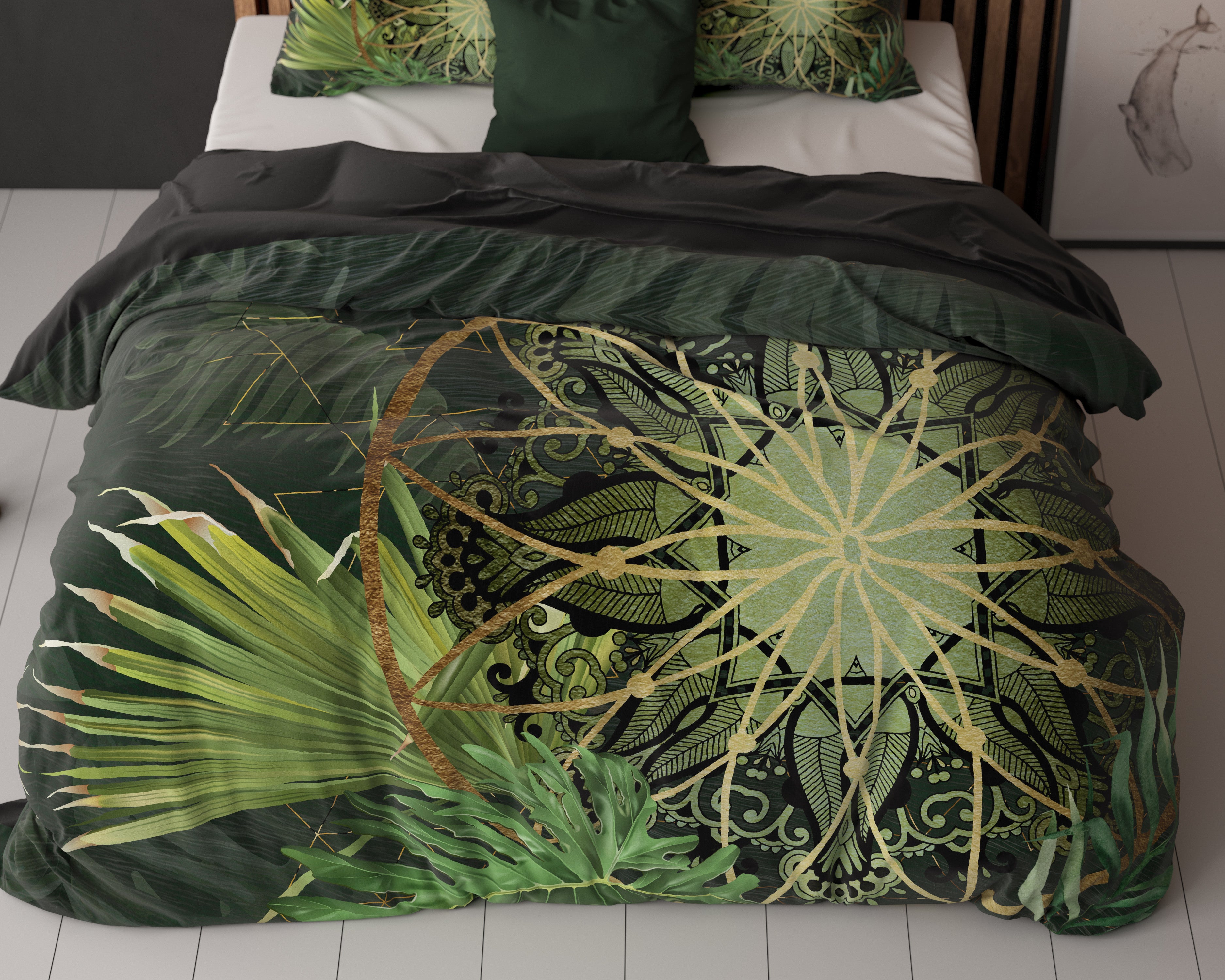 NordDream Essentials Filou pussilakanasetti vihreä 240x200/220 cm