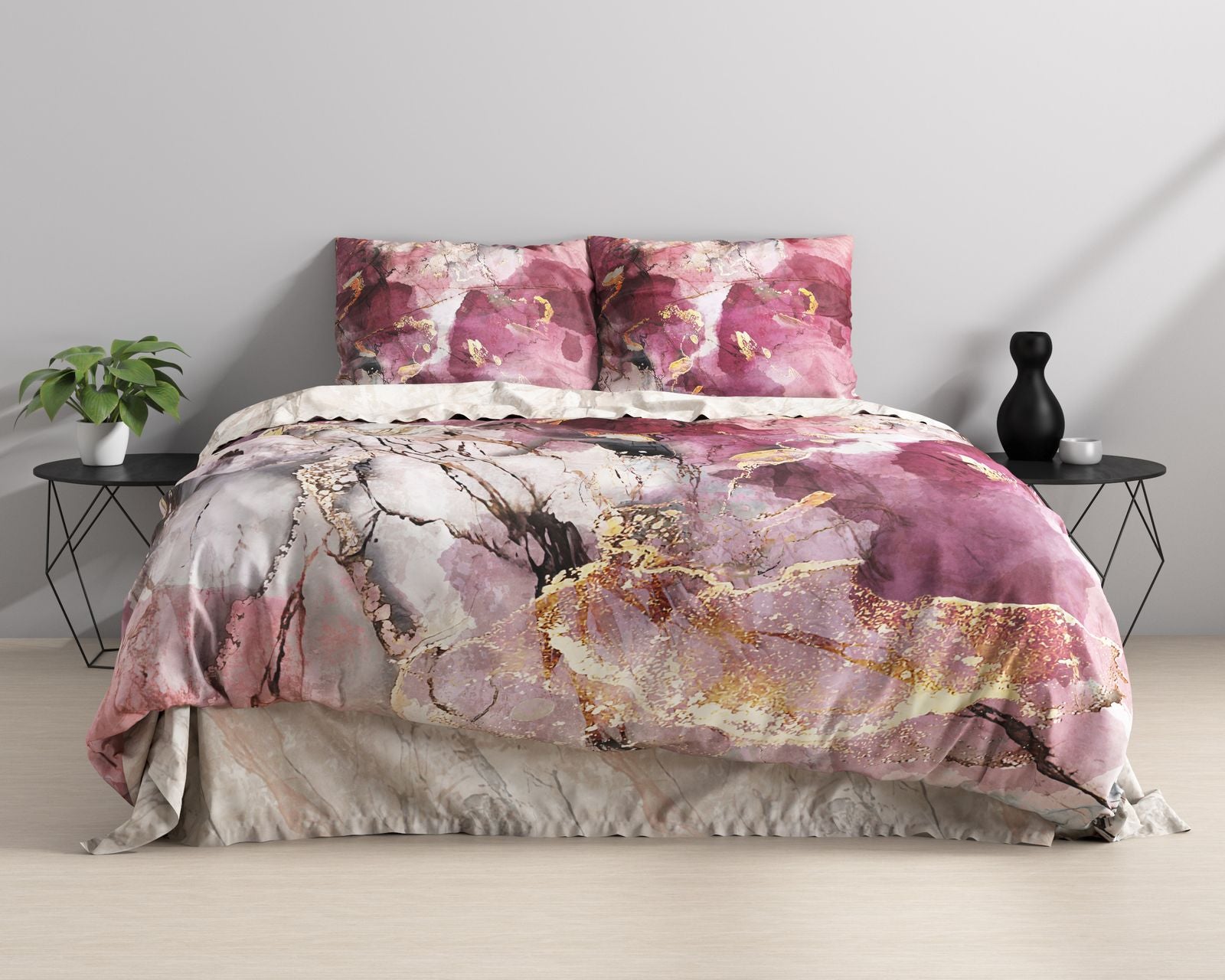 NordDream Marble Breccia pussilakana roosa satiini