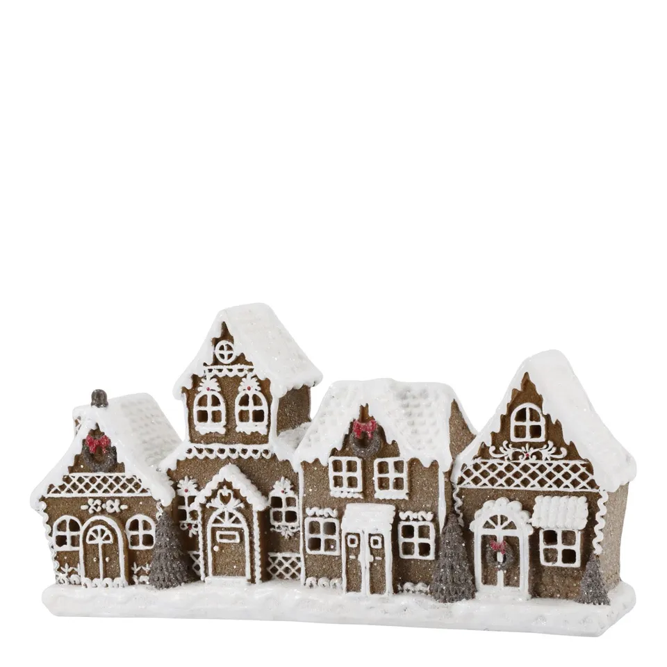 Sasus Noël piparkakkukylä led-valoilla 24,5 cm