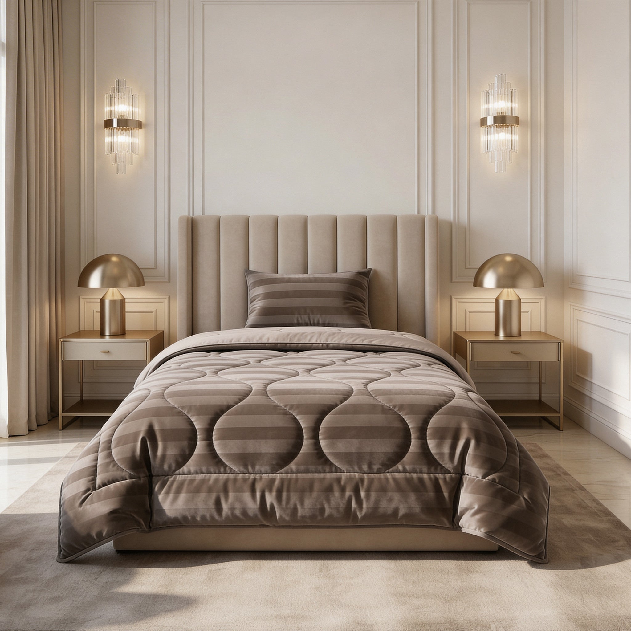 NordDream Lazy peitto 200x200 taupe pestävä velvet