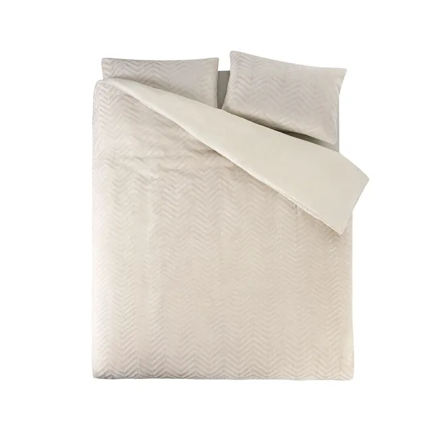 NordDream Teddy Chevron pussilakana 240x200 kerma lämmin