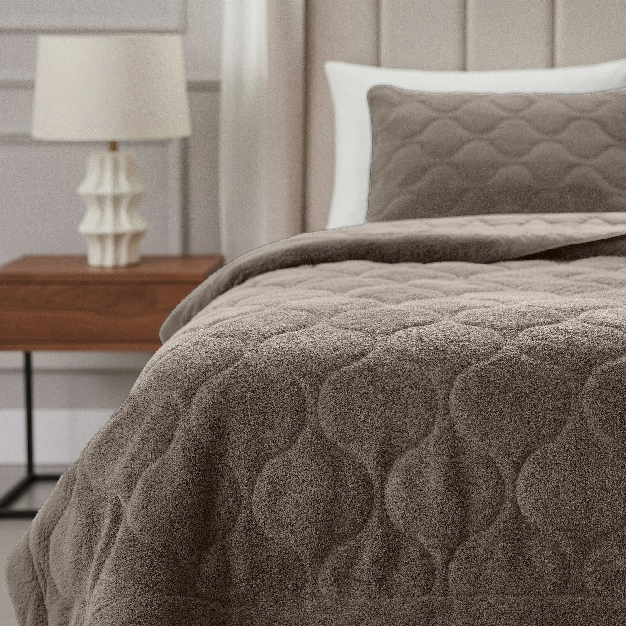 NordDream Lazy Teddy peitto 140x200 taupe/harmaa karvapeitto