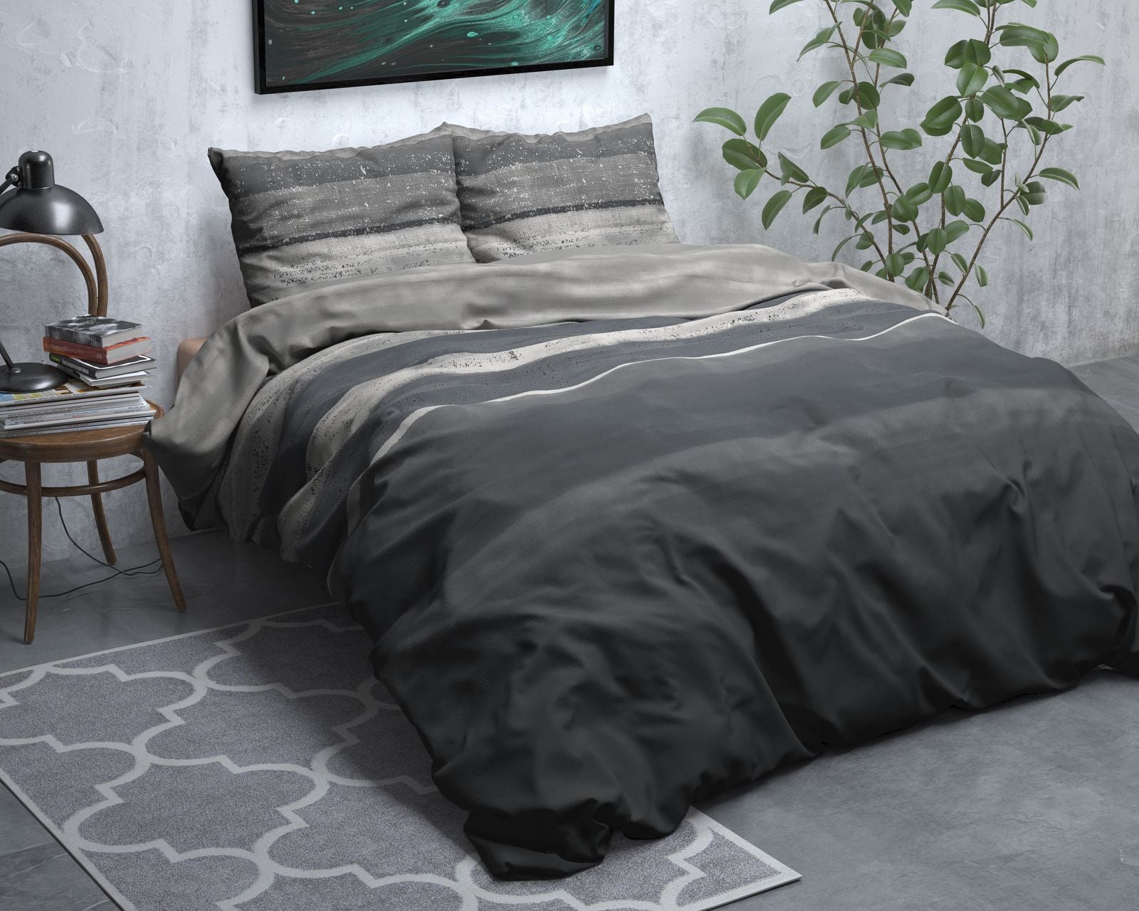 NordDream Flanel Marcus pussilakana harmaa 140x200/220
