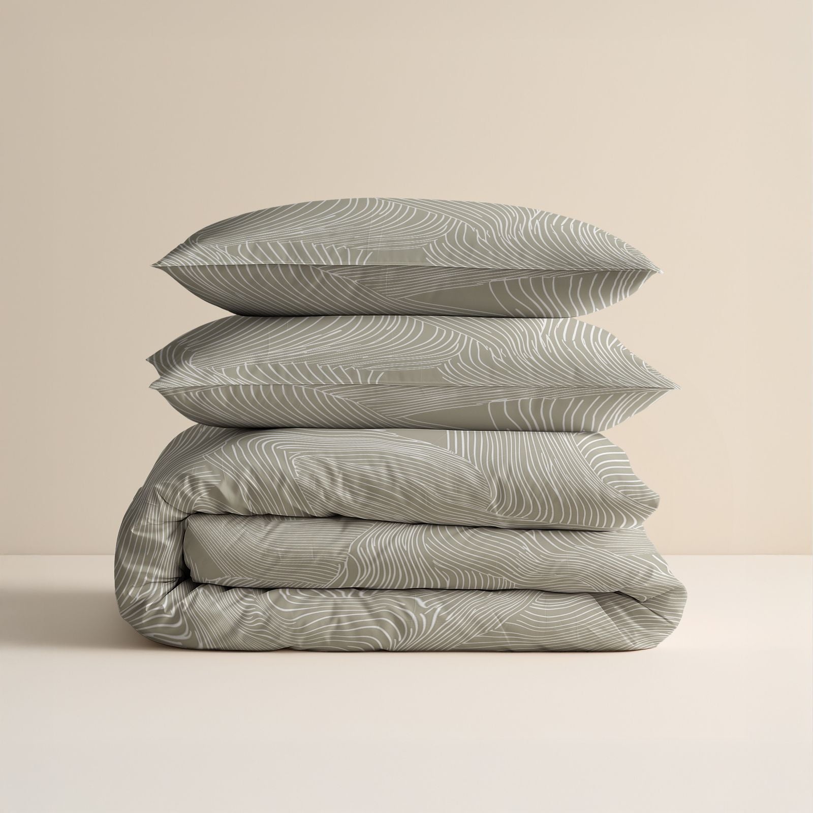 NordDream Pure Ripple Taupe pussilakana 240x220 puuvilla