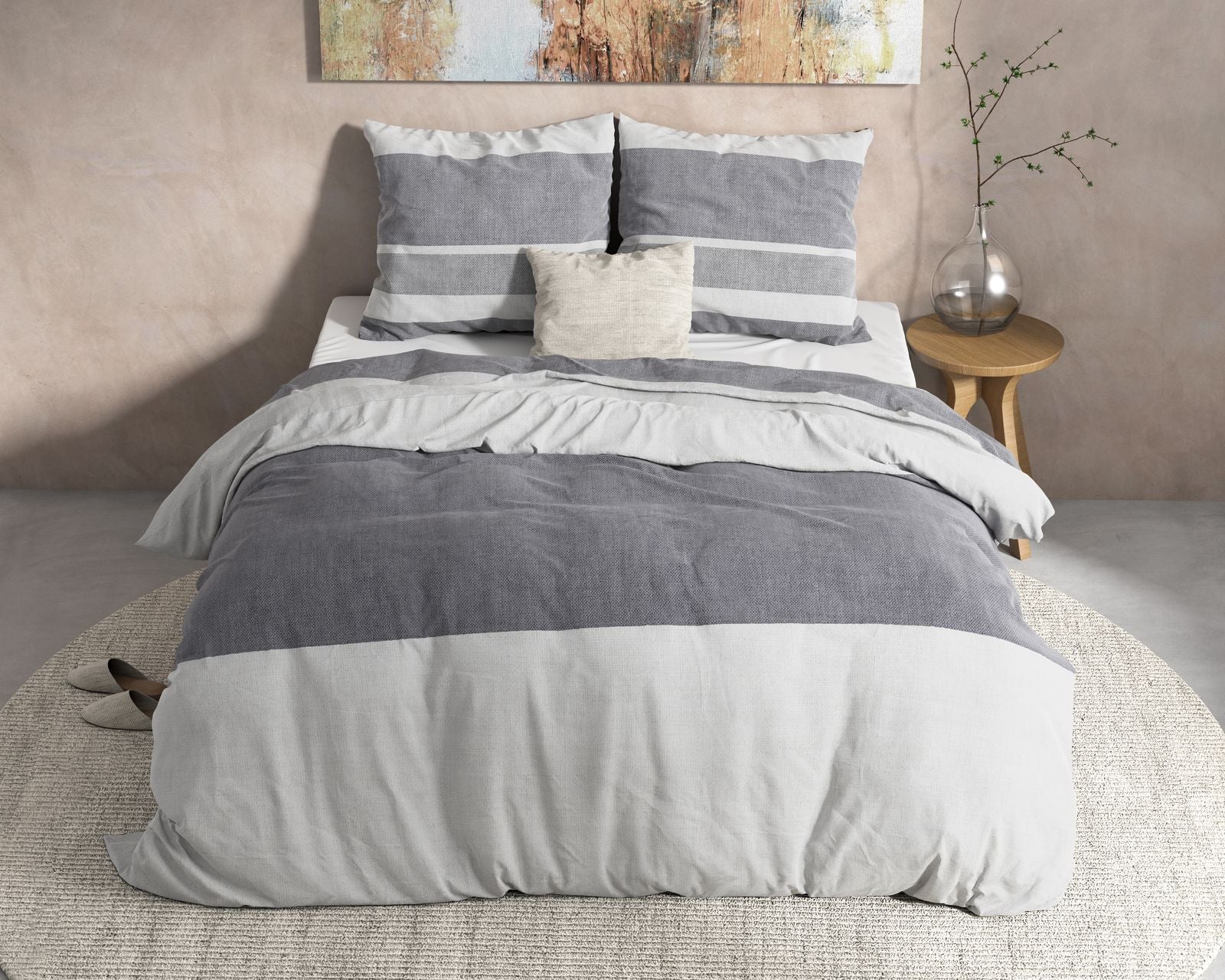NordDream Flanel Skylar pussilakana antrasiitti 240x220 lämmin