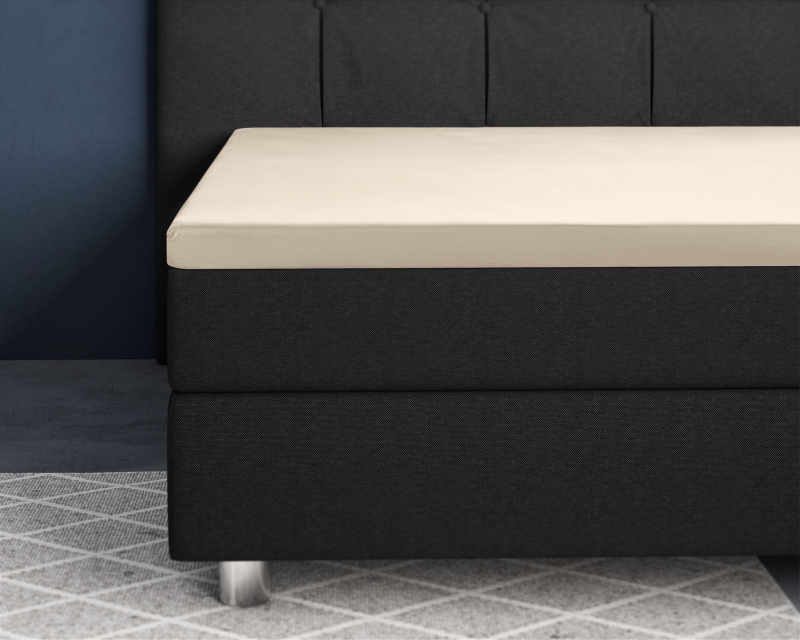 NordDream Satin Topper aluslakana hiekka 180x200 puuvilla