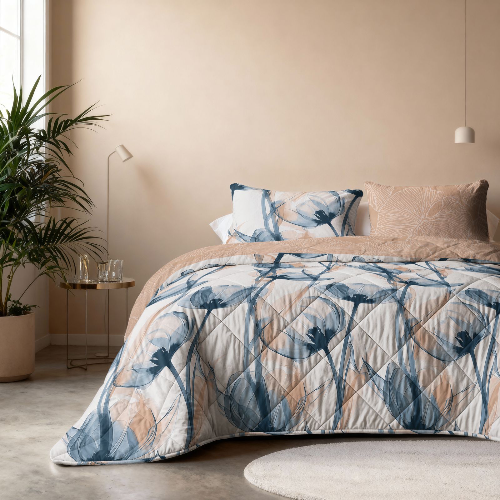 NordDream Lazy Glass Flower peitto 200x200 cm sininen