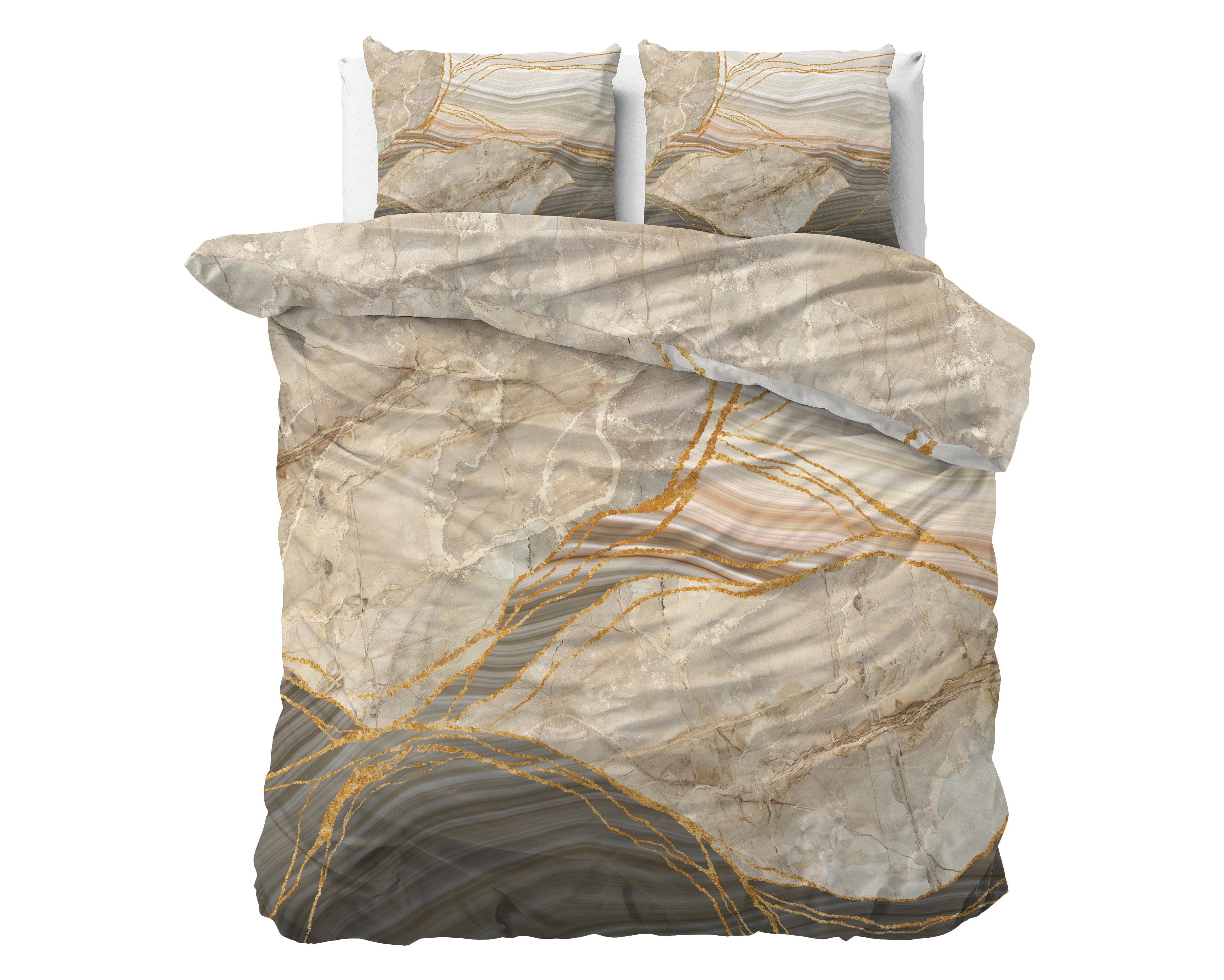 NordDream Marble Botticino satiinipussilakana 240x220 taupe
