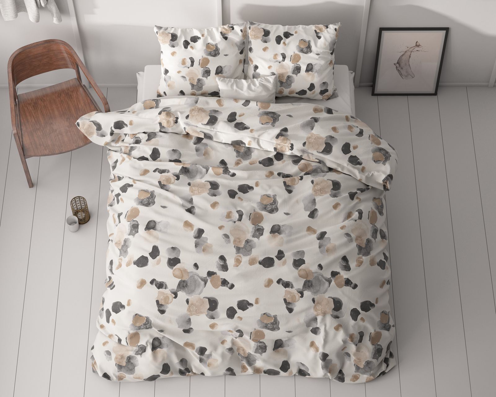 NordDream Spotty Zand pussilakana 240x220 hiekka mikrokuitu
