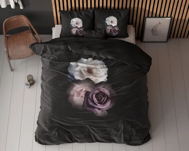 NordDream Essentials pussilakana musta kukka 200x220