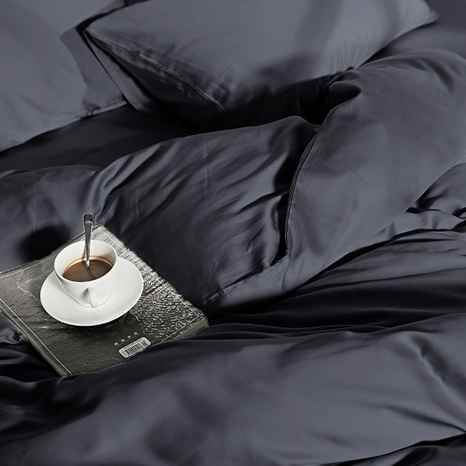 NordDream Bamboo pussilakanasetti 140x200 antrasiitti bambu