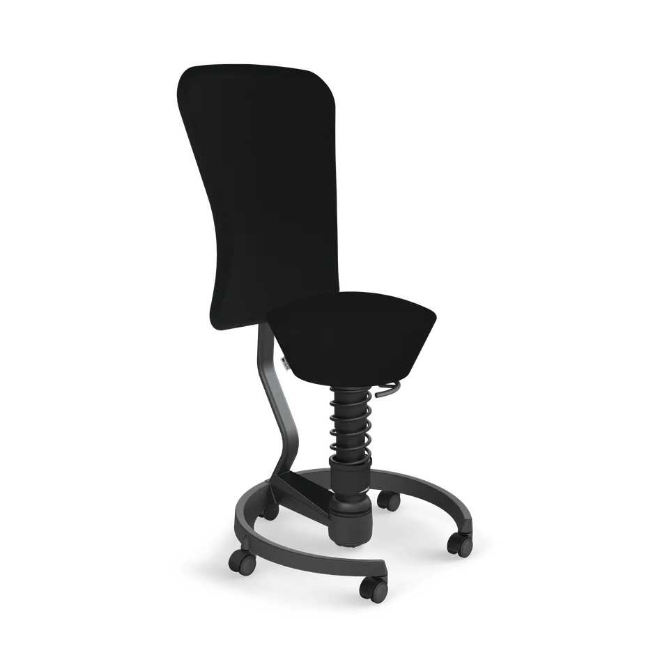 Aeris Swopper selkänojallinen työtuoli Cura musta ergonominen