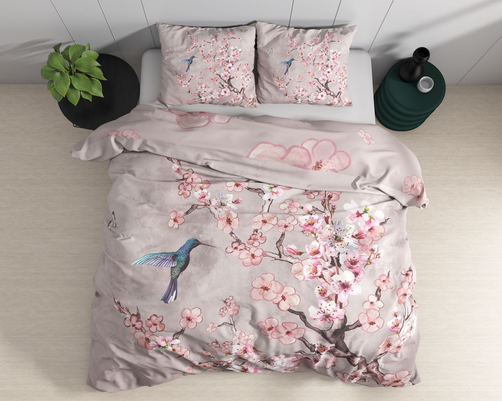 NordDream Nature Blossy pussilakana 140x200 roosa kukka