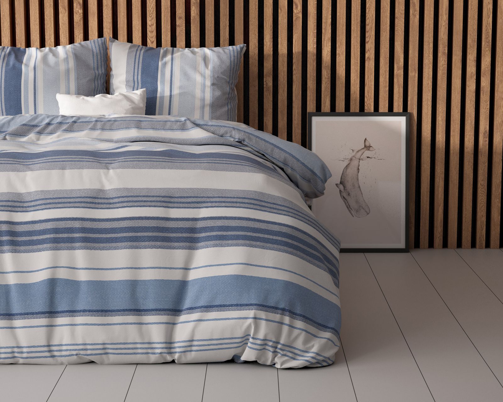 NordDream Elegance Stripy pussilakanasetti sininen 140x200/220