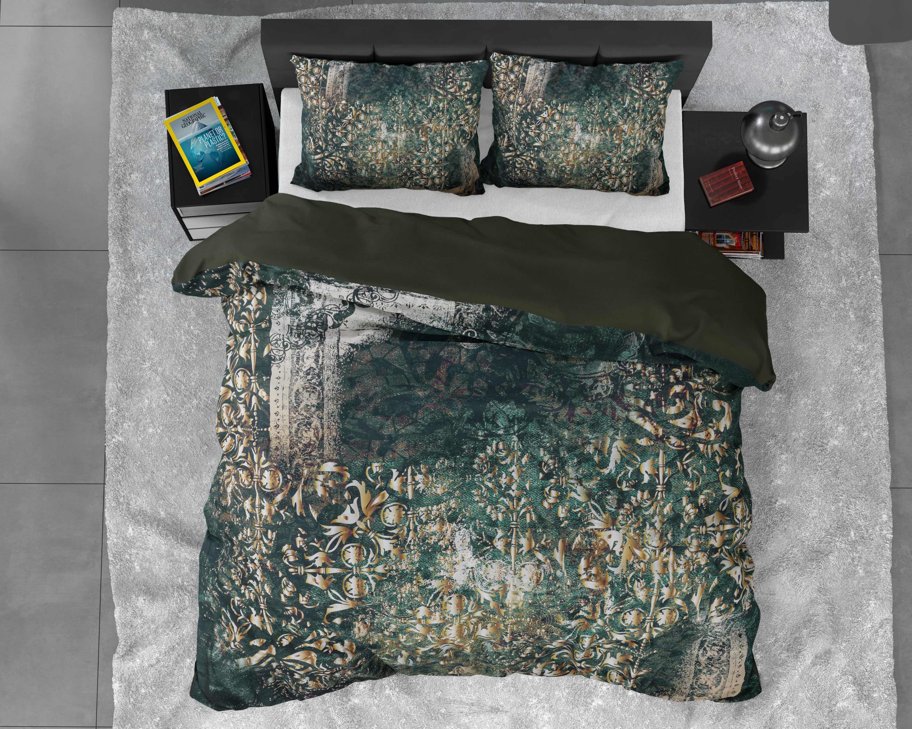 NordDream Wild Satijn Nairobi Green pussilakana 200x200/220 vihreä satiini