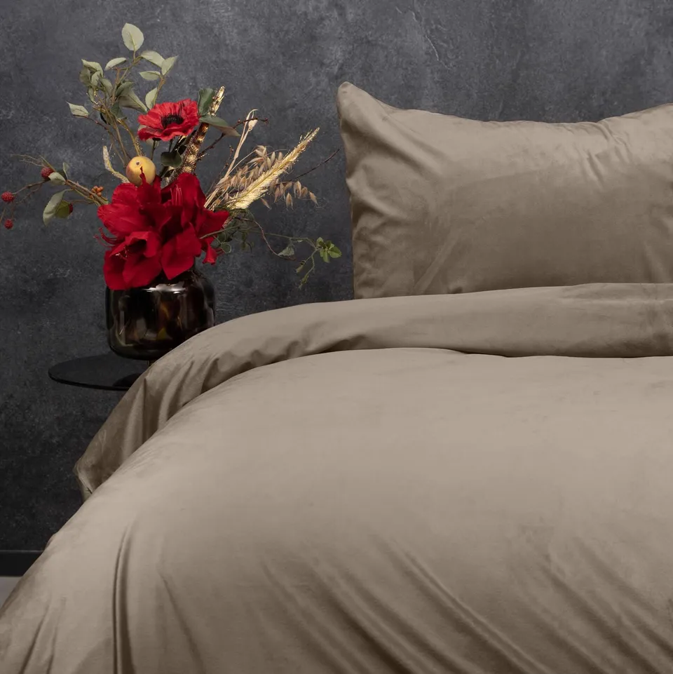 NordDream Velvet Uni pussilakana 240x200/220 taupe