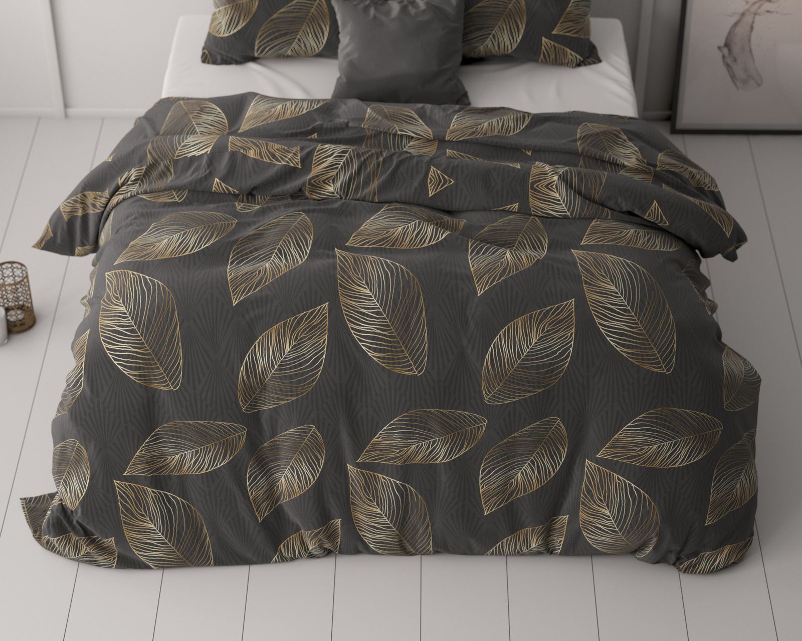 NordDream Classy Golden Leaf pussilakana antrasiitti 240x220